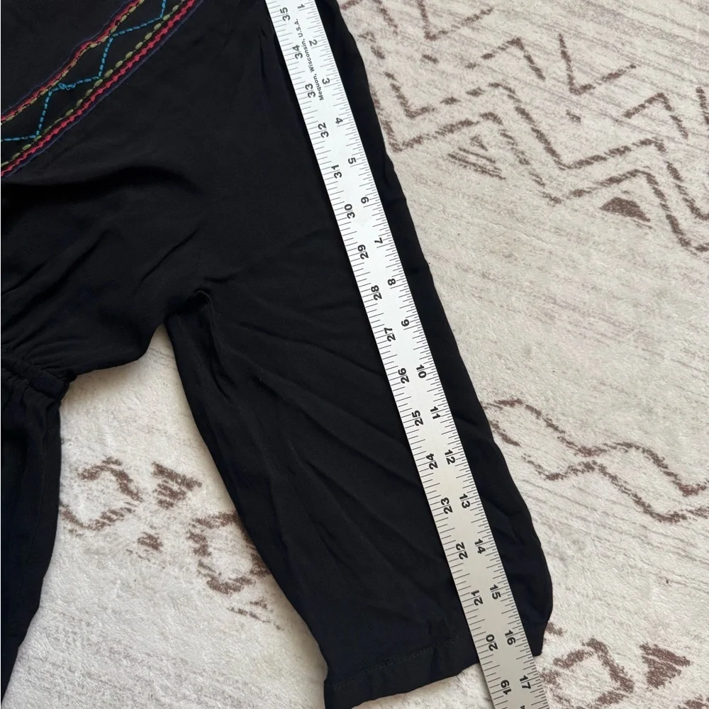 Black Boho Embroidery Tunic Top - Picture 11 of 12